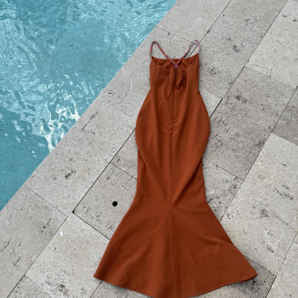 Solace London Burnt Orange Maxi Tulip Dress - Picture 6 of 9